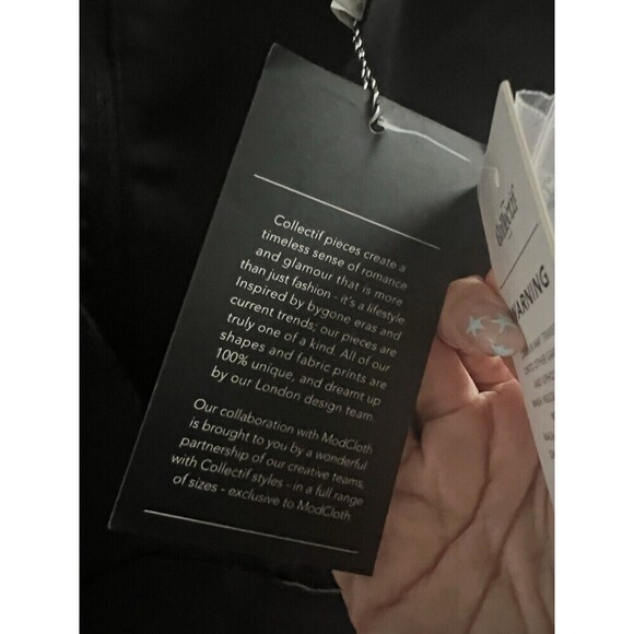 ModCloth x Collectif Siren Times V-Neck Party Dress - Black - Size 4 NWT - Picture 13 of 14